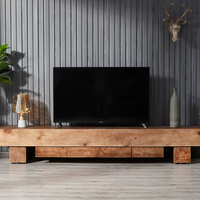 Ensemble table basse et meuble TV en bois de style nordique avec espace de rangement, station de préparation du thé Tatami pour petits espaces et entrées