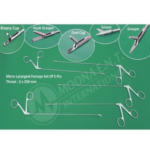 Oferta Especial: Juego de 5 Pinzas Microlaringales ENT de 250 mm x 2 mm, Instrumentos Ergonómicos de Acero Inoxidable - Product Image 5