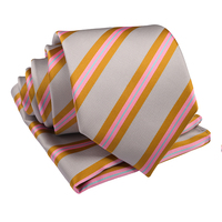 Ensemble de micro-cravates avec mouchoir design personnalisé motif rayé 100% polyester professionnel de qualité supérieure pour hommes vente en gros
