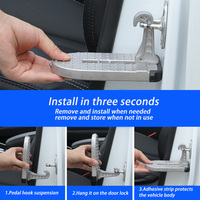 Barre de toit de voiture universelle en métal antidérapante multifonctionnelle pliable, marchepied de porte de voiture