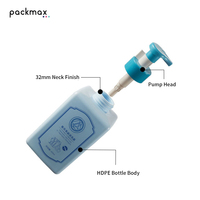 400ml Cilindervormige HDPE fles met pompsprayer voor fruit, groenten, gezichtsreiniger, lotion - groothandel verpakking voor handzeep voor thuisgebruik
