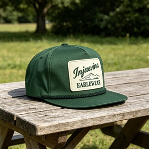 Gorra snapback personalizada con logo en el parche frontal, cuerda trenzada en el borde, ajustable, para camping, casual, béisbol, para hombre. - Product Image 6
