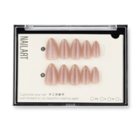 30 faux ongles autocollants pour débutants, haute qualité, marque privée, colle cyanoacrylate, faux ongles pour enfants, effet œil de chat