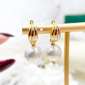 Support d'oreille vide en argent S925 pour perles DIY, version légère et tendance, pour perles de 9-12 mm, référence 21901 - Product Image 5