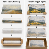 Toile de peinture à l'huile artisanale sur mesure 60x90 cm, paysage non tendu, art mural nuage bleu pour la décoration d'hôtels, de bureaux et de maisons