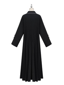 2024 nouveau Design unique <span class=keywords><strong>noir</strong></span> <span class=keywords><strong>et</strong></span> <span class=keywords><strong>blanc</strong></span> élégant XXL musulman femmes Abaya robe à manches longues ouvert vêtements islamiques - Product Image 2
