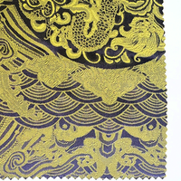 Tissu Jacquard Satiné Motif Vague Or et Violet, Matière Jacquard Tissée de Luxe pour Abaya/Robe Saoudienne