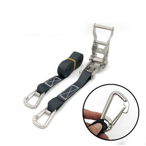 Vente directe 1 pouce 25mm noir <span class=keywords><strong>enrouleur</strong></span> sans fin en acier inoxydable serrure à <span class=keywords><strong>cliquet</strong></span> <span class=keywords><strong>sangle</strong></span> d'arrimage sans crochet Polyester matériel - Product Image 3