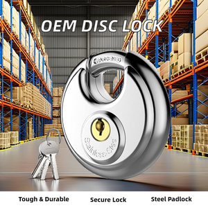 Candado de disco antirrobo <span class=keywords><strong>circular</strong></span> sólido de acero inoxidable OEM Candado de tipo con llave pesada - Product Image 3