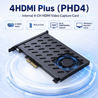 Carte de capture HDMI interne 4 canaux 4K*60Hz, PCIe 2.0 X4, enregistrement 1080P*60Hz, triple mode, boîtier en aluminium pour Win/Mac/Linux