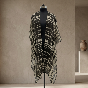 Open Front Animal Print Chiffon Kimono <b>Boho</b> Loose Asymmetric Maxi <b>Dress</b> <b>Summer</b> Batwing Sleeve Translucent Woven Style - Product Image 2