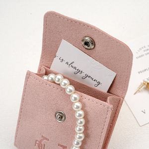 <span class=keywords><strong>2026</strong></span> microfibre personnalisé bijoux emballage sac Bracelet collier boîte bouton pression microfibre bijoux pochette - Product Image 5