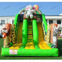Toboggan gonflable commercial à double voie, sec/à eau, pour enfants, pour location de fête, directement de l'usine