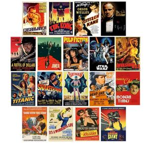 Décalque vintage rétro classique film Film affiches autocollants maison homme des cavernes cinéma théâtre adolescents chambre décoration murale imprime avec adhésif - Product Image 1