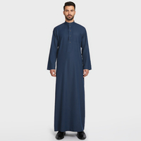 Robe musulmane islamique décontractée de luxe en coton de haute qualité respirante Dubaï Jubbah Arabie Saoudite Marocaine Thobe pour hommes