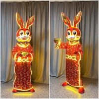 Costume de Mascotte Lapin de Nouvel An pour Adulte, Costume de la Richesse, Unisexe, en Tissu Tendance, Accessoires pour Noël et Anniversaire