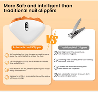 Coupe-ongles électrique pour manucure, trois modes de vitesse, faible bruit, anti-pincement, lumière LED sûre pour bébés, enfants, adultes, appareil de soin personnel