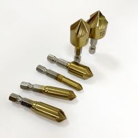 Jeu de 6 forets à chanfreiner pour le travail du bois, 5 flûtes, 90° °   Outil d'agrandissement de trous à tige hexagonale pour éliminer les bavures
