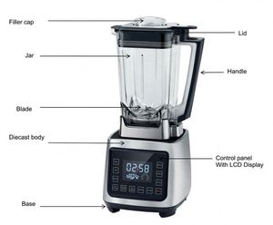 Licuadora Comercial de Alto Rendimiento en Oferta, Licuadora de Vidrio de 2.0/1.75L, Licuadora Eléctrica de Plástico Tradicional/de Sobremesa 1500 - Product Image 1