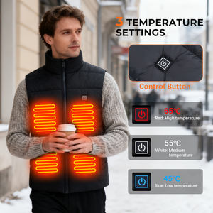 Unisex 8 Gebieden Verwarming Pad Panelen Kleding Multilevel Smart Usb Oplaadbare Elektrische Thermische Warming Verwarmde <span class=keywords><strong>Vest</strong></span> Vrouwen En Mannen - Product Image 2