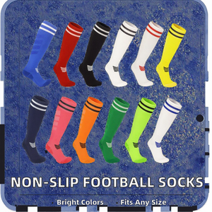New Football <b>Socks</b> Non-slip Thick <b>Long</b> Tube <b>Socks</b> Adjustable Colorful Outdoor Sports Fitness - Product Image 2
