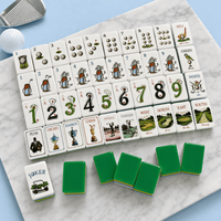 Ensemble de tuiles de mahjong de luxe, thème casino et divertissement, design acrylique, portable, résistant à l'eau, pour voyage et utilisation en extérieur, fabrication industrielle
