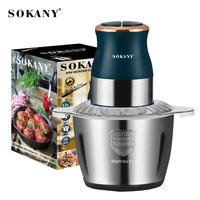 Mesin Pencacah SOKANY Stainless Steel Elektrik 7013 1010l, Penggiling Daging Chopper Prosesor Makanan