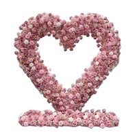 Set Bunga Dekoratif Berbentuk Hati Warna Pink untuk Latar Belakang & Dekorasi Pesta Lamaran