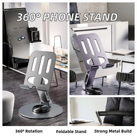 Vente en gros Support de tablette multifonctionnel en alliage de zinc 360 rotatif pour tableau de bord Support de téléphone portable pliable à plat