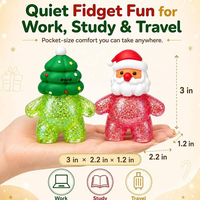 Ensemble de jouets squishy de Noël Yanxi – Jouets souples brillants en TPR à presser, Père Noël, sapin, anti-stress, pour chaussette de Noël