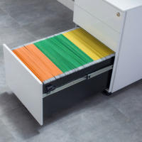 Meuble de rangement mobile en métal à 3 tiroirs assemblé, classeur de bureau réglable pour la maison, l'école et l'hôpital