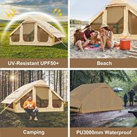 Tente de camping gonflable avec pompe manuelle, installation facile, double couche, PVC imperméable, résistant aux UV, quatre saisons, Oxford, portable, 6.3