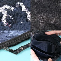 Trousse de maquillage personnalisée à paillettes pour femmes Pochette Échantillon Designer Voyage Sacs à cosmétiques en cuir
