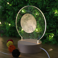 Prix d'usine LED Mood Light Bases en bois Acrylique 3d Lampe à led Lampe à base en bois pour la décoration intérieure