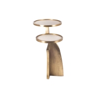 Table basse d'appoint moderne haut de gamme personnalisée en acier inoxydable pour salon et jardin avec double plateau