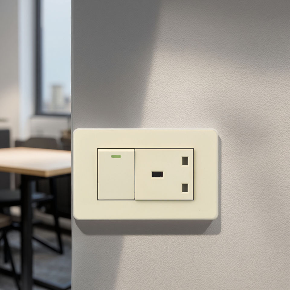 VNX US Standard 250V 13A Beige Multi Function Universal Ac Power Smart 3-Pin Switch and Socket Panel