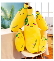 Jouets en peluche banane géants et mignons, motif dessin animé, avec expression visage souriant, coussin banane, jouets anti-stress doux, vente en gros