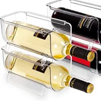 Оптовая продажа, новый нескользящий прозрачный пластиковый держатель для винных бутылок