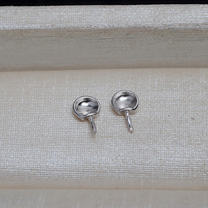 อุปกรณ์ทำเครื่องประดับแฮนด์เมด DIY ตัวเรือนเปล่า-5 คู่ ต่างหูเงินแท้ 925 รูปหูหนูมุก หูแพนด้าสไตล์บาโรก 4104 อะไหล่เครื่องประดับ - Product Image 2