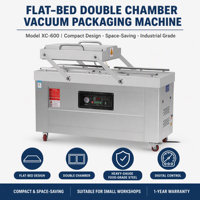 Machine de mise sous vide à double chambre XICANG XC-600, double pompe 20L, barre de scellage de 650 mm, acier inoxydable épaissi pour la viande