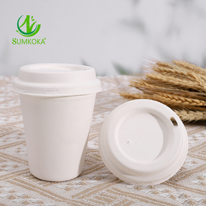 Sumkoka <strong>OK</strong> COMPOST HOME Customized 8 12 16oz Compostable Sugarcane Bagasse Pulp <strong>Cups</strong> Disposable Bagasse Paper Coffee <strong>Cups</strong> - Product Image 1