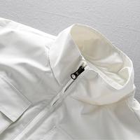 Blouson universitaire blanc grande taille pour homme, design personnalisé, col montant, blanc et vert, style streetwear, blouson bomber utilitaire
