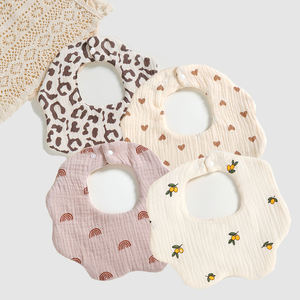 Babero de muselina de algodón suave de 6 capas para bebé, toalla de <span class=keywords><strong>saliva</strong></span> para niño, babero giratorio de 360 grados para recién nacido, Baberos de alimentación para bebé - Product Image 1