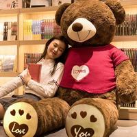 Ours en peluche géant à câliner, cadeau pour petite amie, anniversaire, Saint-Valentin, grande taille, en polyester lavé, anti-stress