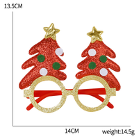 Lunettes décoratives de Noël flocon de neige rouge, accessoire photo festif pour réunions de famille, soirées costumées et événements de fin d'année au bureau