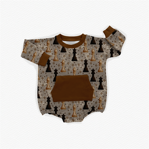 Mameluco de rizo de bambú con cuello redondo y estampado personalizado, mono de bebé de rizo con botones a presión de manga larga para recién nacidos - Product Image 4