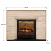 Encadrement de Cheminée en Travertin Beige, Pierre Naturelle, Style Moderne Minimaliste, Cadre de Luxe pour Villa, Hôtel, Salon, Décoration Intérieure