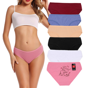 Pour UOKIN femmes mignon amour chat dessin animé coton sous-vêtements taille moyenne basique vêtements quotidiens slips couverture complète dos-quotidien tricoté - Product Image 1