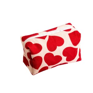 Bolsa de Cosméticos Octogonal de Pana con Patrón de Corazones Rojos, Estilo 2026, Organizador de Gran Capacidad, Bolsa de Viaje Portátil para Maquillaje y Artículos de Aseo - Product Image 5