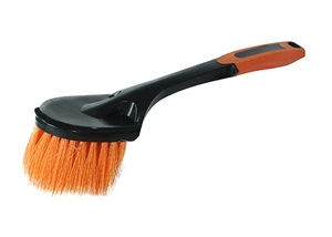Spazzola per Pulizia Ruote <span class=keywords><strong>Auto</strong></span> e Camion Personalizzata con Manico Corto Antiscivolo in Gomma Arancione - Product Image 5